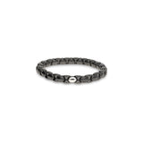 Anacondino Black Ceramic Bracelet with Single Section of 18kt White Gold