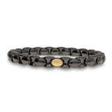 Anacondino Black Ceramic Bracelet with Single Section of 18kt Yellow Gold