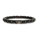 Anacondino Black Ceramic Bracelet with Single Section of 18kt Rose Gold and Black Diamonds