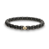 Anacondino Black Ceramic Bracelet with Single Section of 18kt Yellow Gold