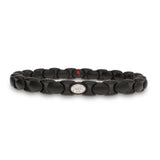 Anacondino Black Ceramic Bracelet with Single Section of 18kt White Gold and Diamonds