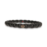 Anacondino Black Ceramic Bracelet with Single Section of 18kt Rose Gold and Black Diamonds