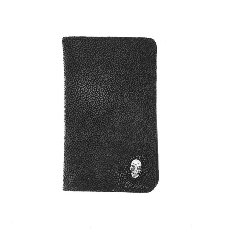 Stingray Bifold Wallet with Silver Skull