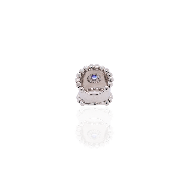 Beaded Ring with Diamonds and Tanzanite