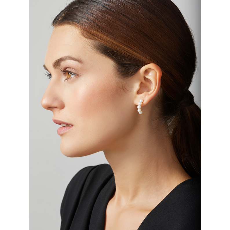 Freshwater Pearl and Gold Earrings