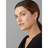 Diamond and Gold Stud Earrings with Detachable Akoya Pearls