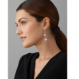 South Sea Pearl and Gold Earrings With Diamonds