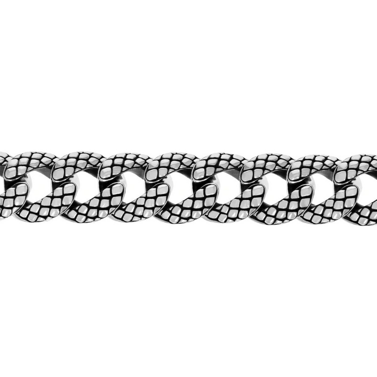 Snake Curb Link Bracelet with Toggle
