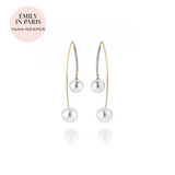 South Sea Pearl and Gold Earrings With Diamonds