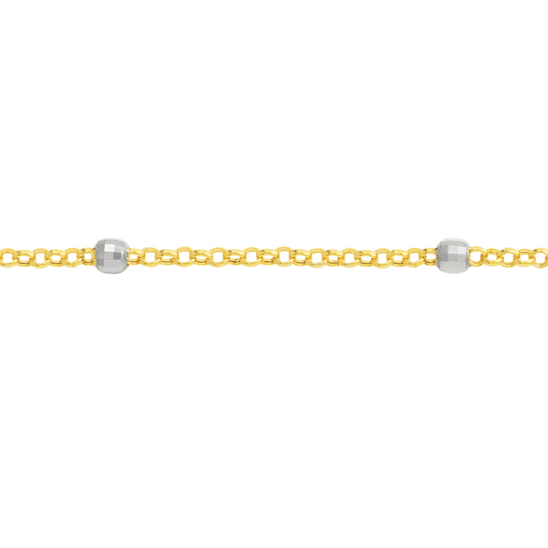 Gold Anklet with Disco Beads