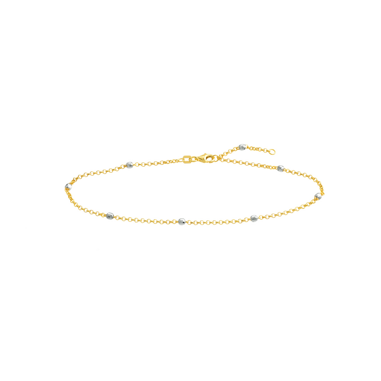 Gold Anklet with Disco Beads