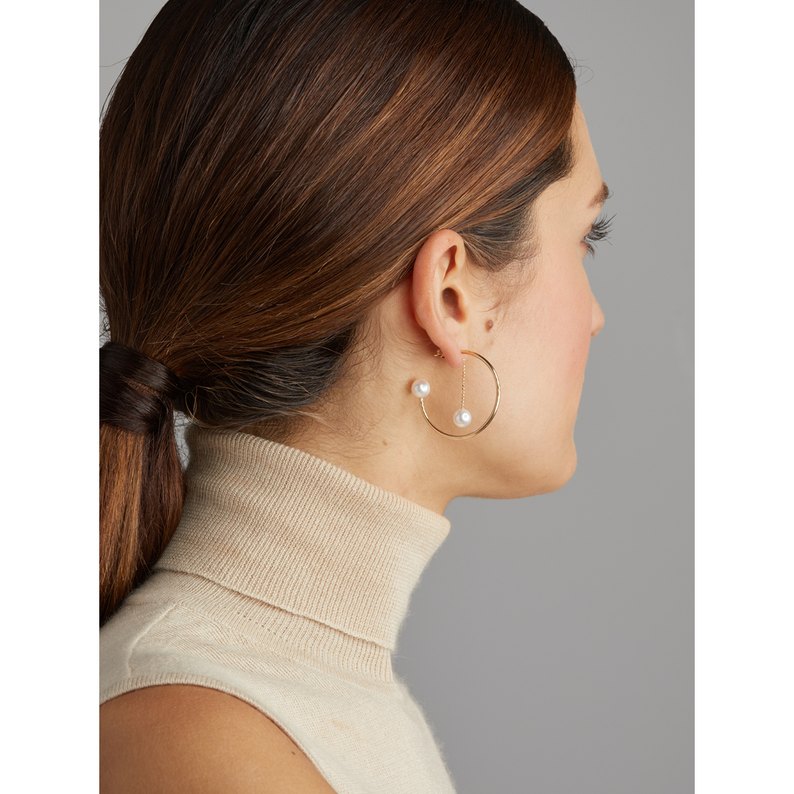 Akoya Pearl and Gold Earrings