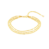 Triple Strand Gold Anklet