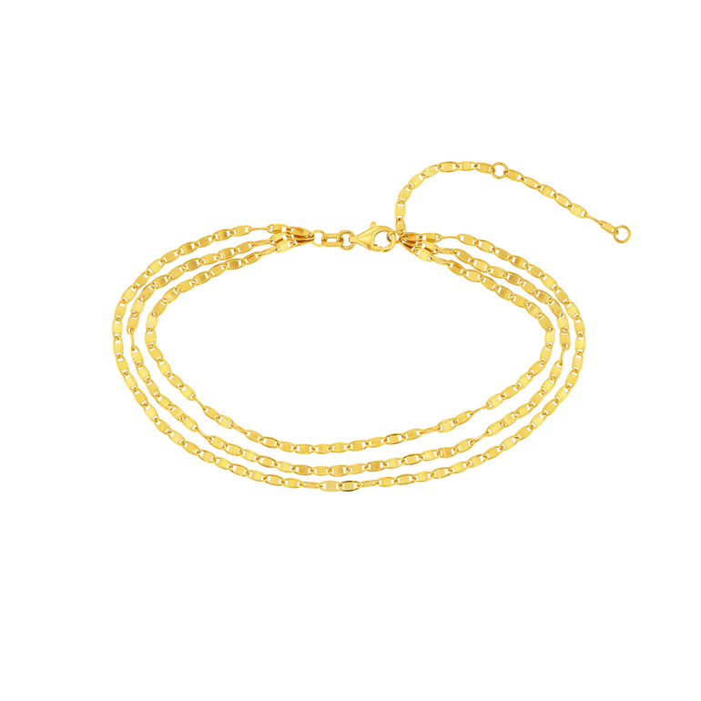 Triple Strand Gold Anklet