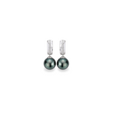 Tahiti Pearl and Gold Earrings with Diamonds