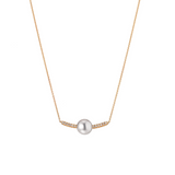 Akoya Pearl and Gold Necklace with Diamonds