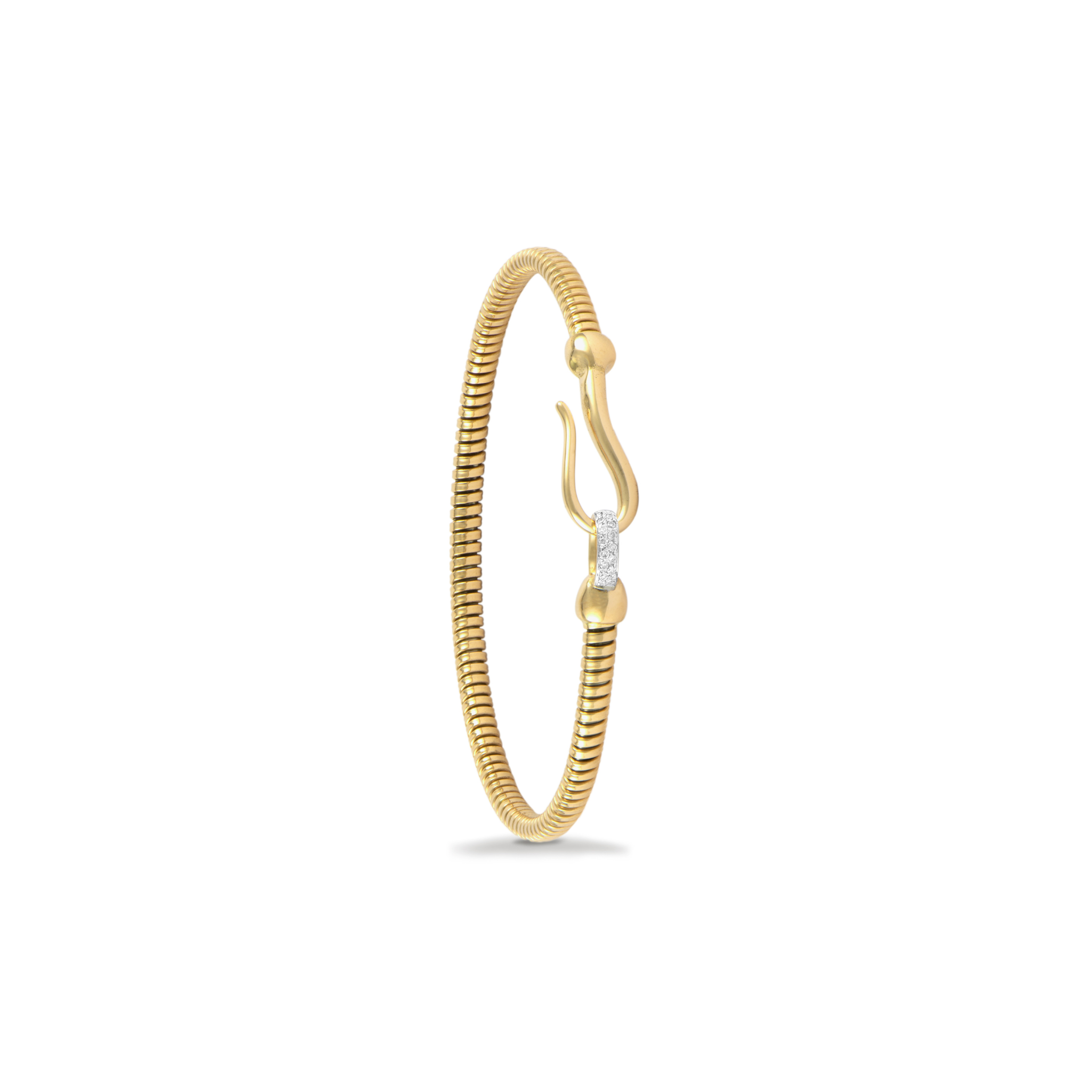 K Di Kuore Gold Hook Bracelet with Diamonds