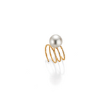 South Sea Pearl and Gold Multi-Row Wrap Ring