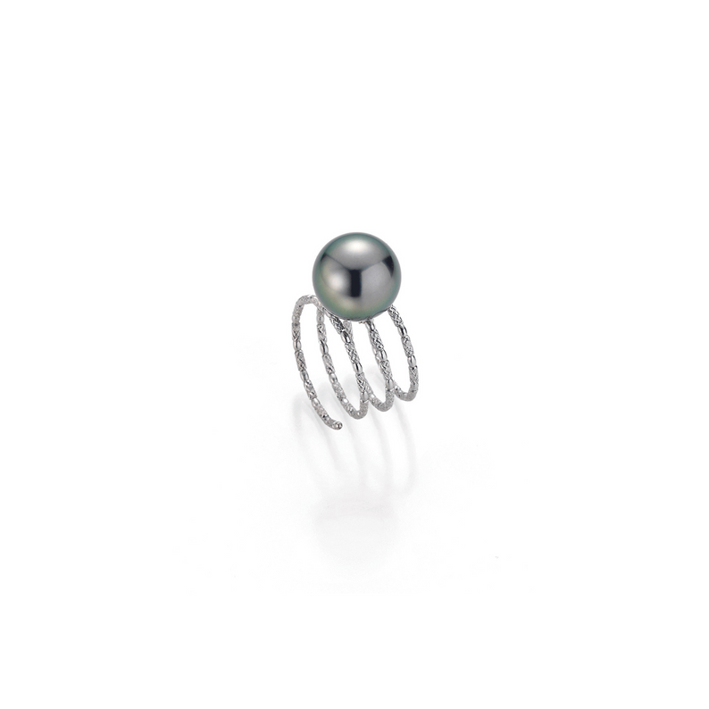 Tahiti Pearl and Gold Multi-Row Wrap Ring
