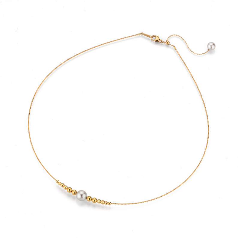 Akoya Pearl and Gold Choker