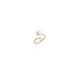 Akoya Pearl and Gold Ring with Diamonds