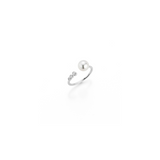 Open Ring with Akoya Pearl and Diamonds - Danielle B.