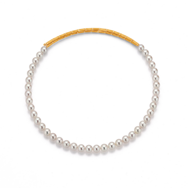 Akoya Pearl and Gold Magnetic Necklace