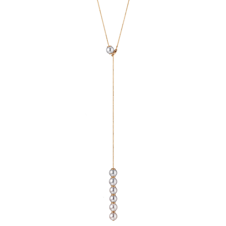 Adjustable Akoya Pearl and Gold Necklace