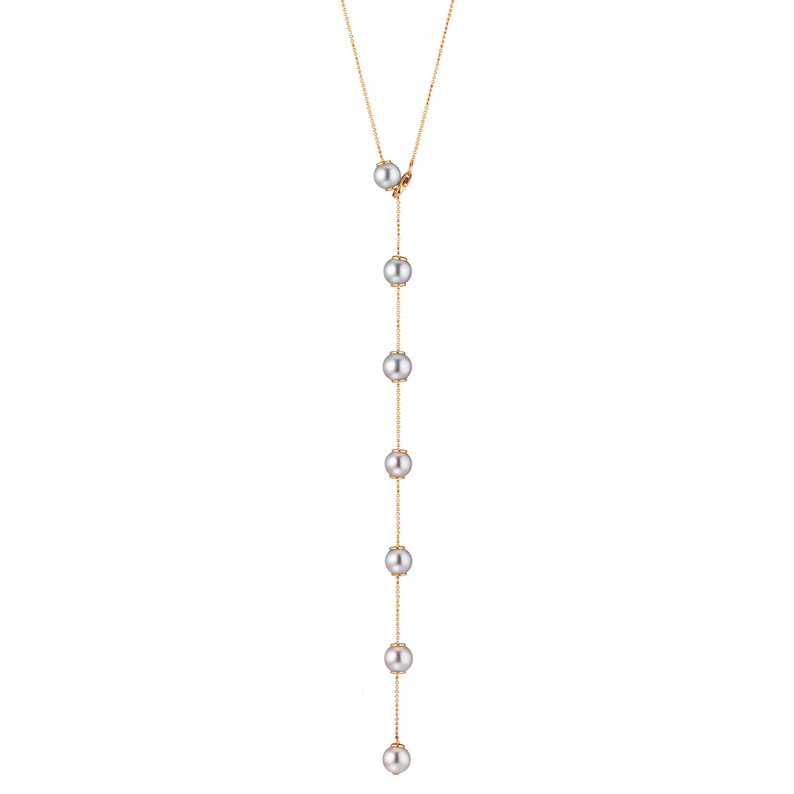 Adjustable Akoya Pearl and Gold Necklace