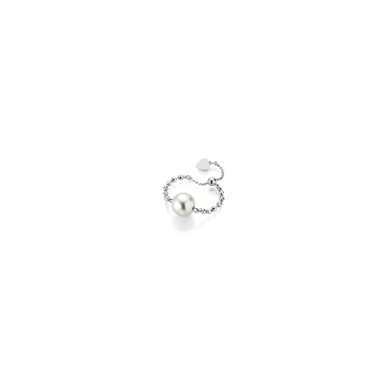 Adjustable Akoya Pearl and Gold Ring