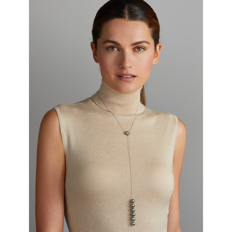 Adjustable Tahiti Pearl and Gold Necklace