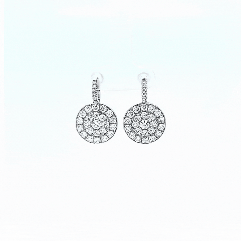 Drop Disc Earrings with Diamonds