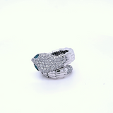 Snake Ring with Diamonds and Emeralds