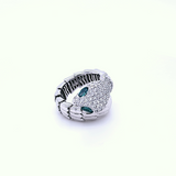 Snake Ring with Diamonds and Emeralds