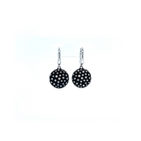 Gold and Ceramic Disc Earrings with Diamonds