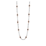 18kt White and Rose Gold Cable Chain with Rose Cut Black Diamonds