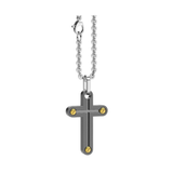 Titanium Cross with 18kt Yellow Gold Screws