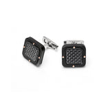 Stainless Steel Cufflinks with Carbon Fiber and Rose Gold Screws