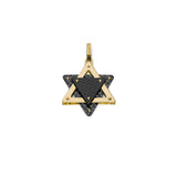 Yellow Gold and Carbon Fiber Star of David Pendant