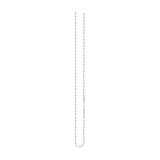18kt White Gold Elongated Cable Chain Alternating Necklace