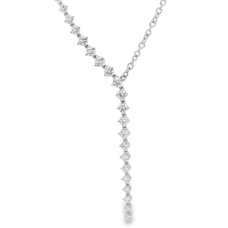 Asymmetrical Graduated Diamond Lariat Necklace - Danielle B.