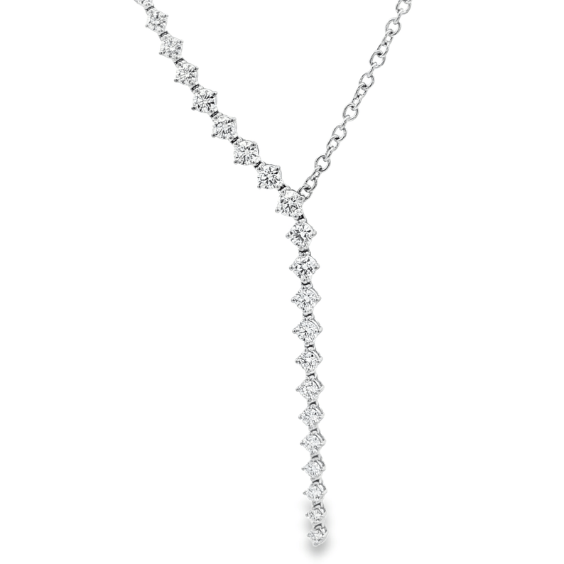 Asymmetrical Graduated Diamond Lariat Necklace - Danielle B.