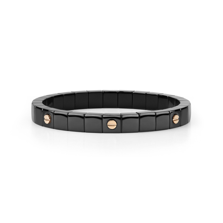 Scacco Black Ceramic Bracelet with Seven 18kt Gold Screws - Danielle B.