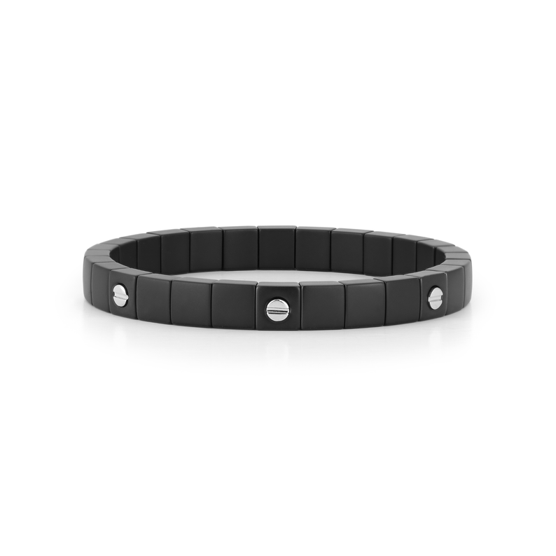 Scacco Black Ceramic Bracelet with Seven 18kt Gold Screws - Danielle B.