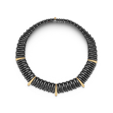 Artiglio Black Ceramic Necklace With 5 Sections Of 18Kt Gold