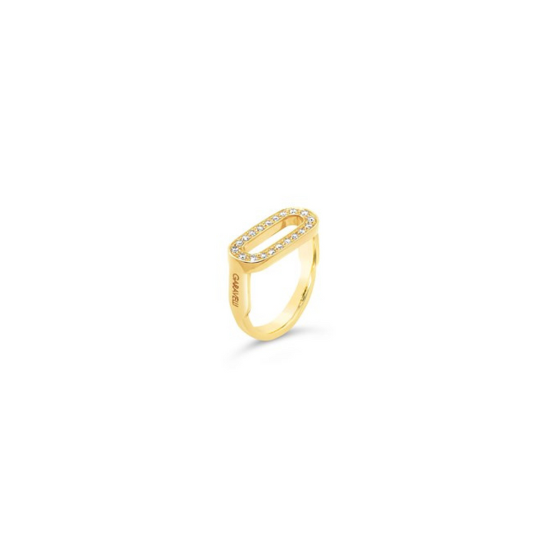 Staffe 18kt Yellow Gold Ring with Diamonds