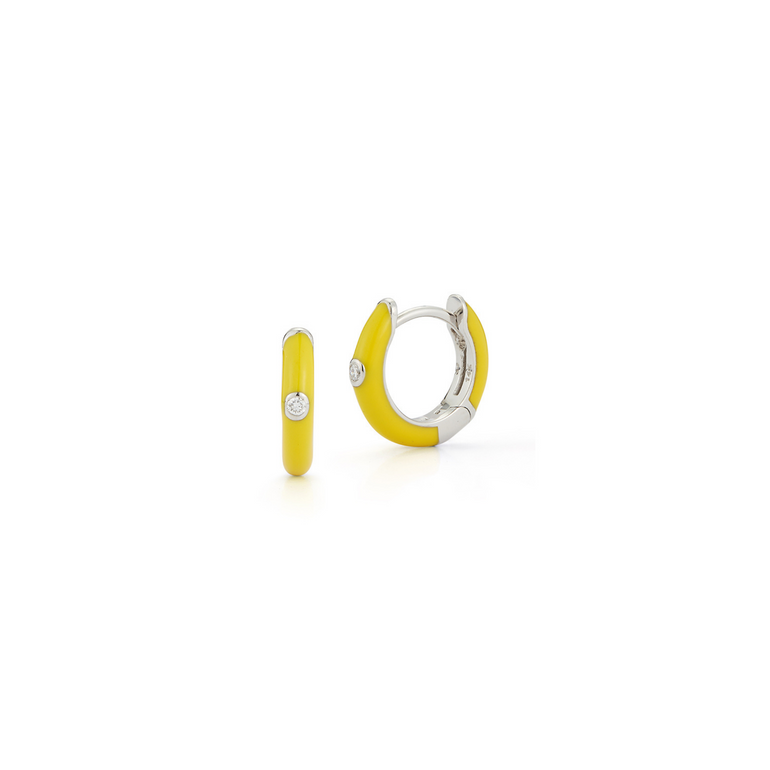 Enamel Diamond Earrings - Danielle B.