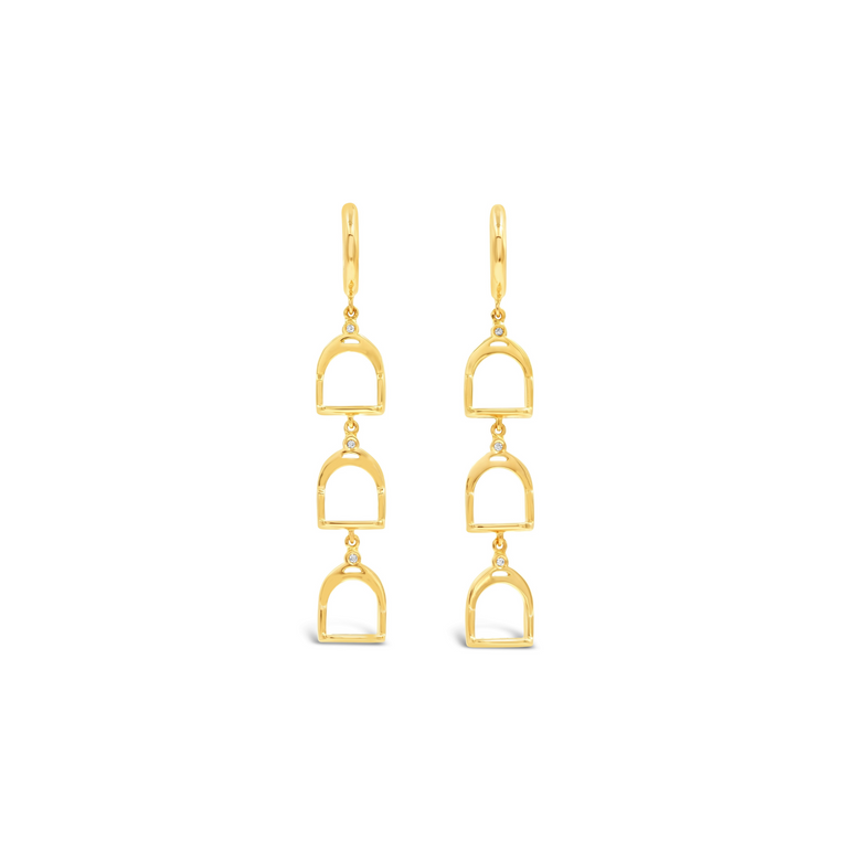 Staffe 18kt Yellow Gold Earrings with Diamonds