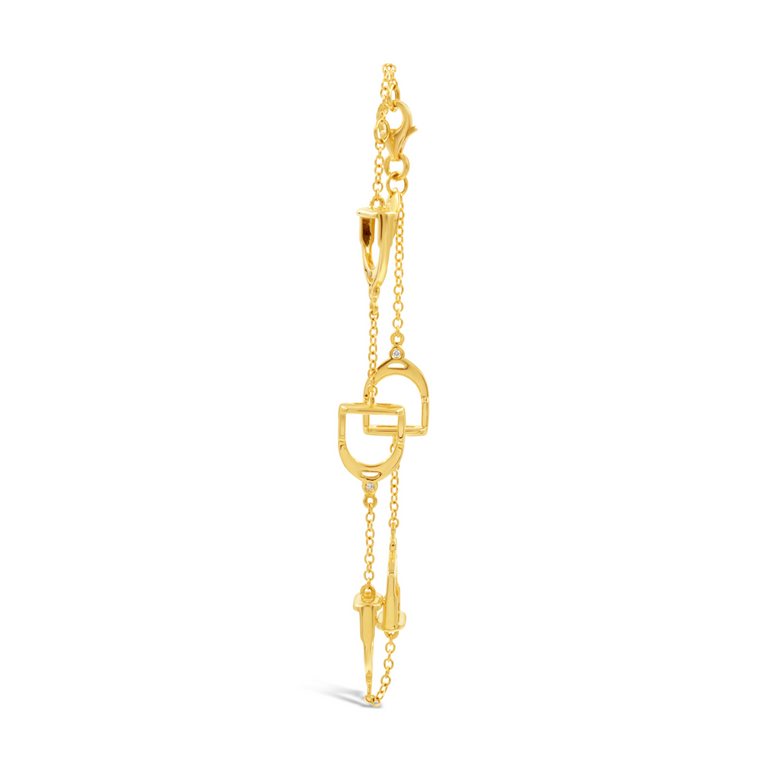Staffe 18kt Yellow Gold Bracelet with Diamonds