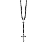 Rosary with Onyx Beads, Skull and Traditional Cross - Danielle B.